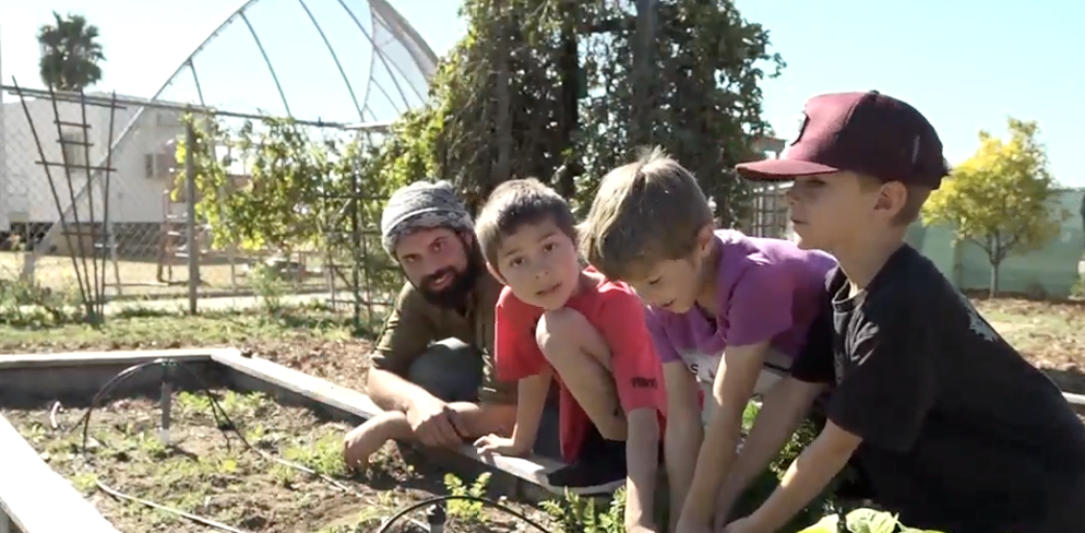 Students in Garden